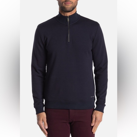 Ted Baker London Men's Quarter Zip
Knit Sweater Pullover Navy Blue Size 6 (XXL) - Picture 2 of 13